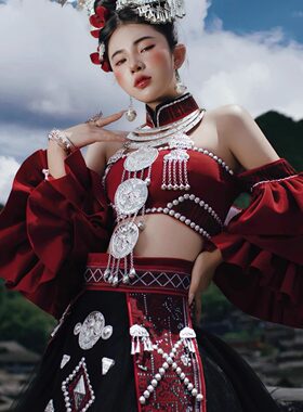 苗族服装女苗疆少女民族风走秀新