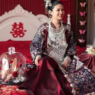 苗族服装女婚服苗疆少女盛装侗族服装土家族少数民族服饰摄影写真