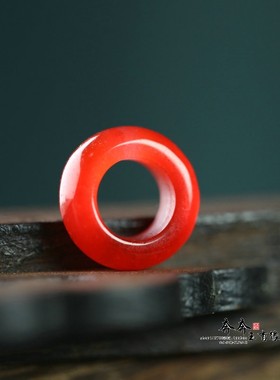 天然红色玉石15mm大孔径8mm水泡圆圈时尚吊坠散装饰品DIY配饰B196