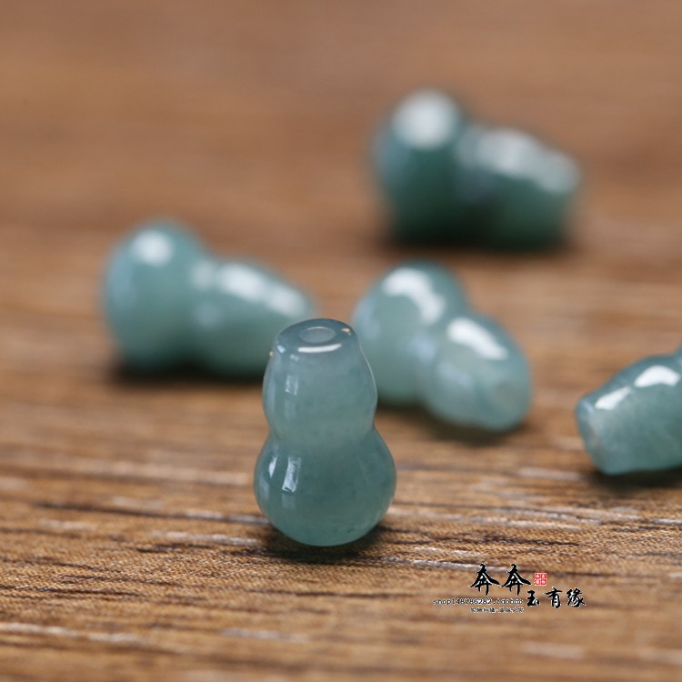 天然翡翠A货小葫芦diy迷你小串饰