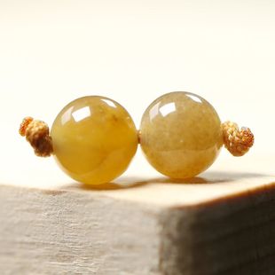 天然新疆和田玉且末糖玉圆珠6mm配珠DIY手工编织散珠手串手链C209