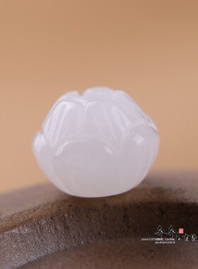 diy天然白玉手链编织耳坠莲花珠