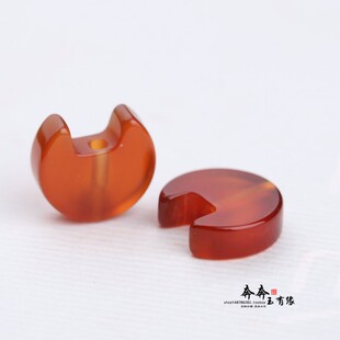 同心锁片天然7A级红玛瑙10mm手工锁片串饰diy耳坠手链项链吊坠J22