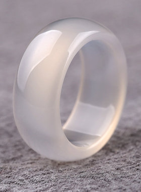 天然玛瑙复古风冰透戒指跑环