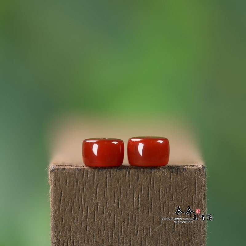 天然原矿南红玛瑙直切药片珠7*4mm散珠diy隔珠垫片串珠配饰J233