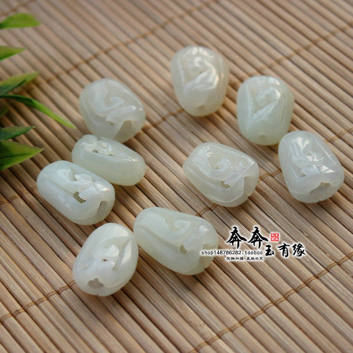 和田玉福瓜吊坠天然玉石和田白玉佛手吊坠手工串珠手链配件Y66