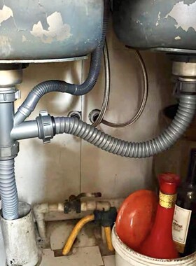 防漏洗碗池防臭不锈钢水池下水道下水管厨房下水器洗菜盆套装双盆