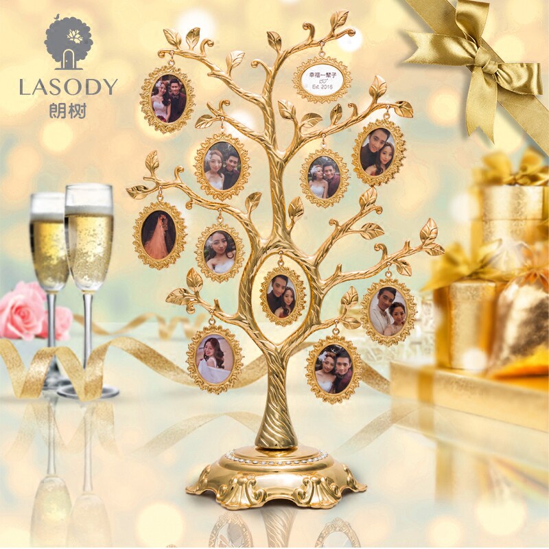 lasody家庭树爱情树相框摆台婚纱照送老婆女生闺蜜结婚生日礼物