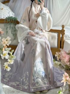 财红轩原创【星滛】汉服女刺绣明制合领披袄交领琵琶袖拜年服冬款