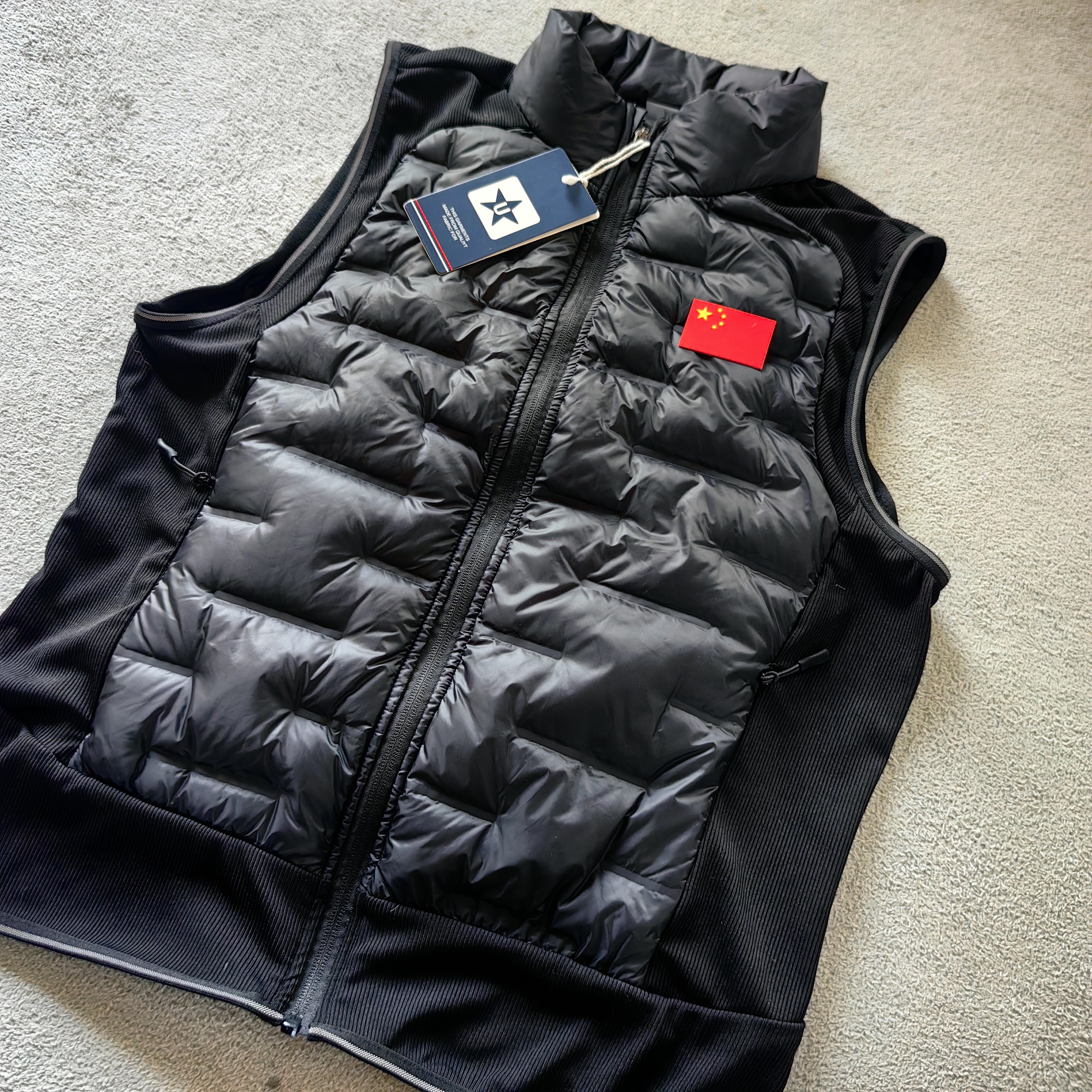 跑步田径羽绒服马甲男女款轻薄保暖背心外套教练服裁判比赛队服
