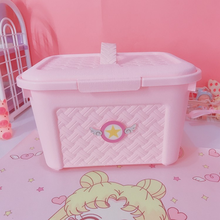 粉色仿藤编桌面宿舍手拎储物箱整理箱书本衣物杂物粉色手提收纳箱|ruв категории получать отделка, семьи, хранения приборов, коробка для хранения, ящик - от Buy2taobao.com для оказания профессиональной услуги покупки агента Taobao