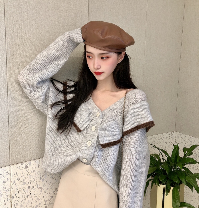 Real price net red lace sweater versatile knitting cardigan coat girl student fashion 2 colors