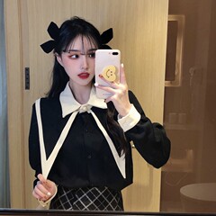 New baby collar shirt for girls in early spring of 2021