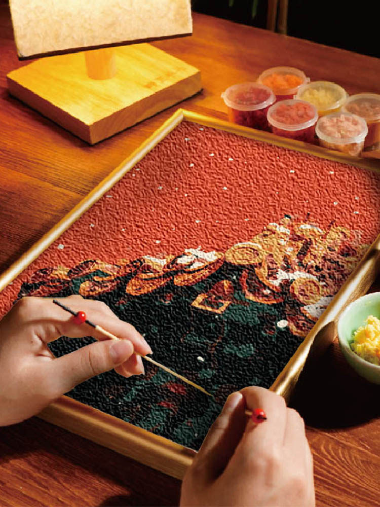 故宫古风纸浆画手工画diy解压数字填色画家庭室内端午节礼物定制