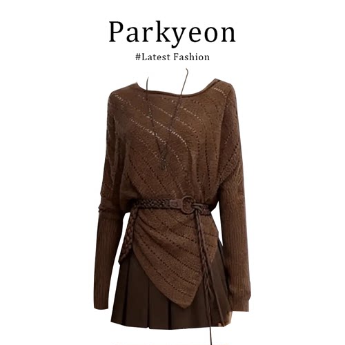 MARIECOCO轻奢风高级感镂空针织衫搭配百褶半身裙冬季穿搭套装女