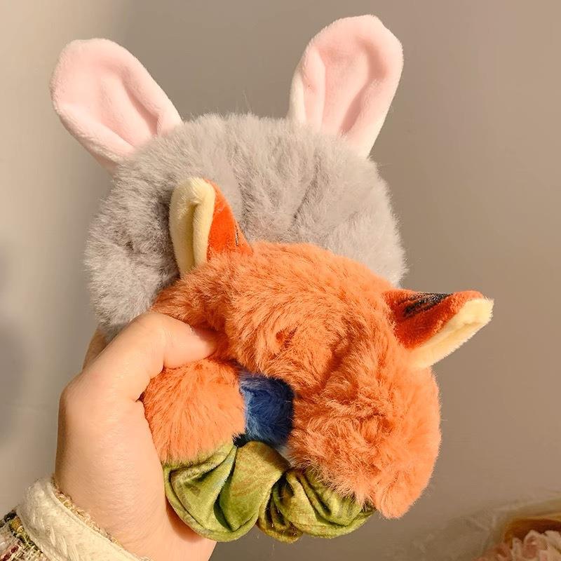 动物城朱迪尼克毛绒发圈头绳少女秋冬皮筋大肠圈发饰