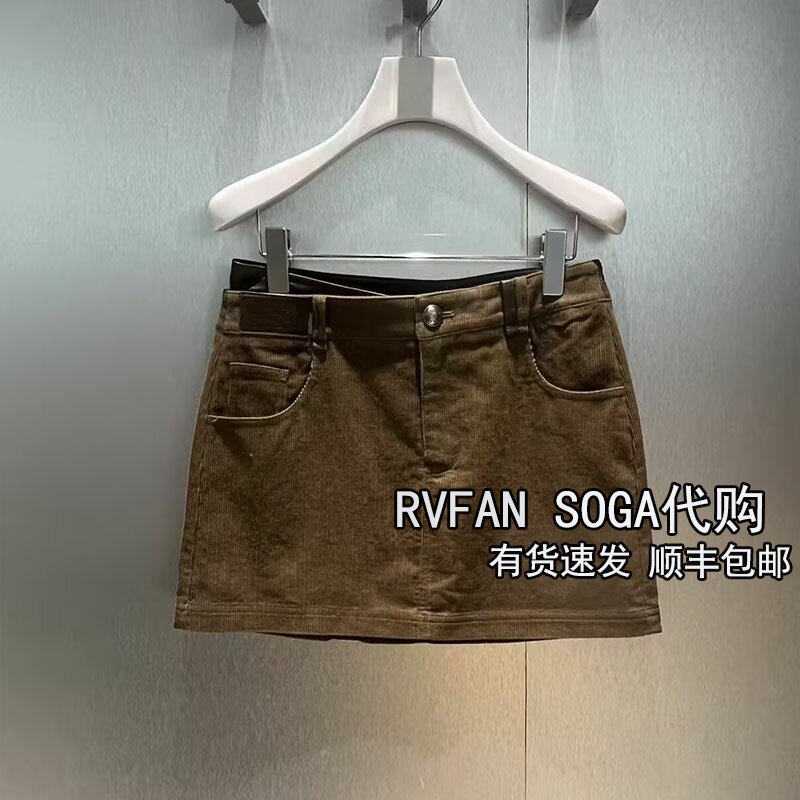 REVANYAYA芮范雅2026秋季新款灯芯绒半身裙女短裙A字裙R71501605