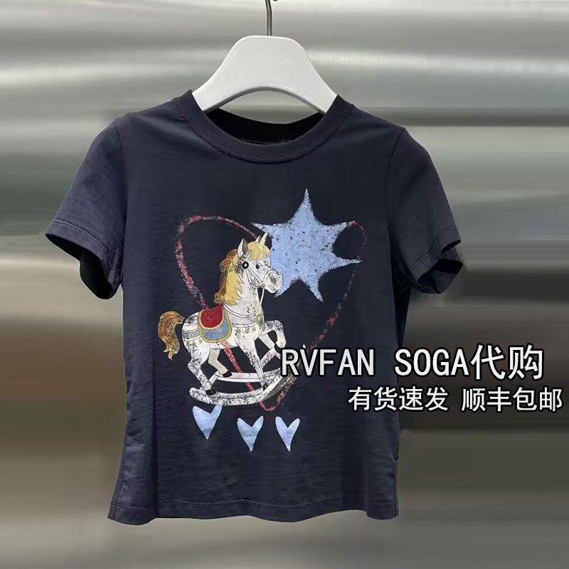 REVANYAYA芮范雅2026夏季新款童趣短袖T恤女士休闲上衣R71001231