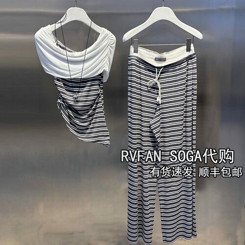 REVANYAYA2026夏新款一字领针织衫长裤两件套休闲套装女R32402410