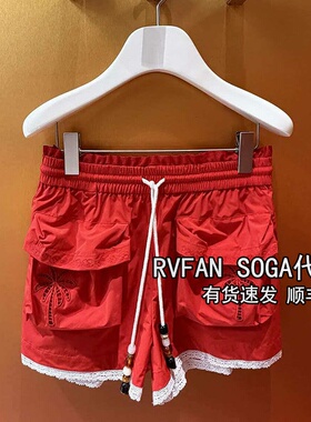 REVANYAYA芮范雅2026夏季新款小个子休闲工装红色短裤女R31306100
