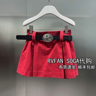 REVANYAYA芮范雅2026春季 高腰A字半身裙女红色短裙R11501153 新款