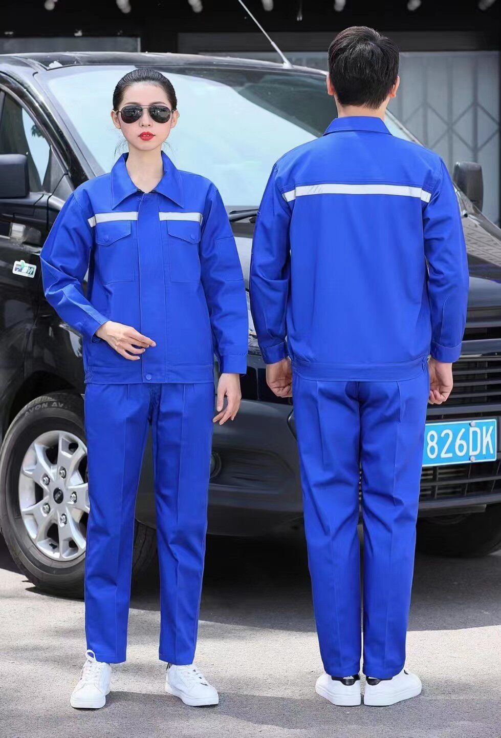 春秋季长袖反光工作服套装男汽修耐磨工人工厂车间上衣定制劳保服