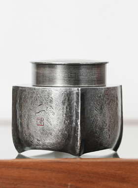 斑锡龙一修作品全手工锡罐 不二茶仓复古迷你小号密封纯锡茶叶罐