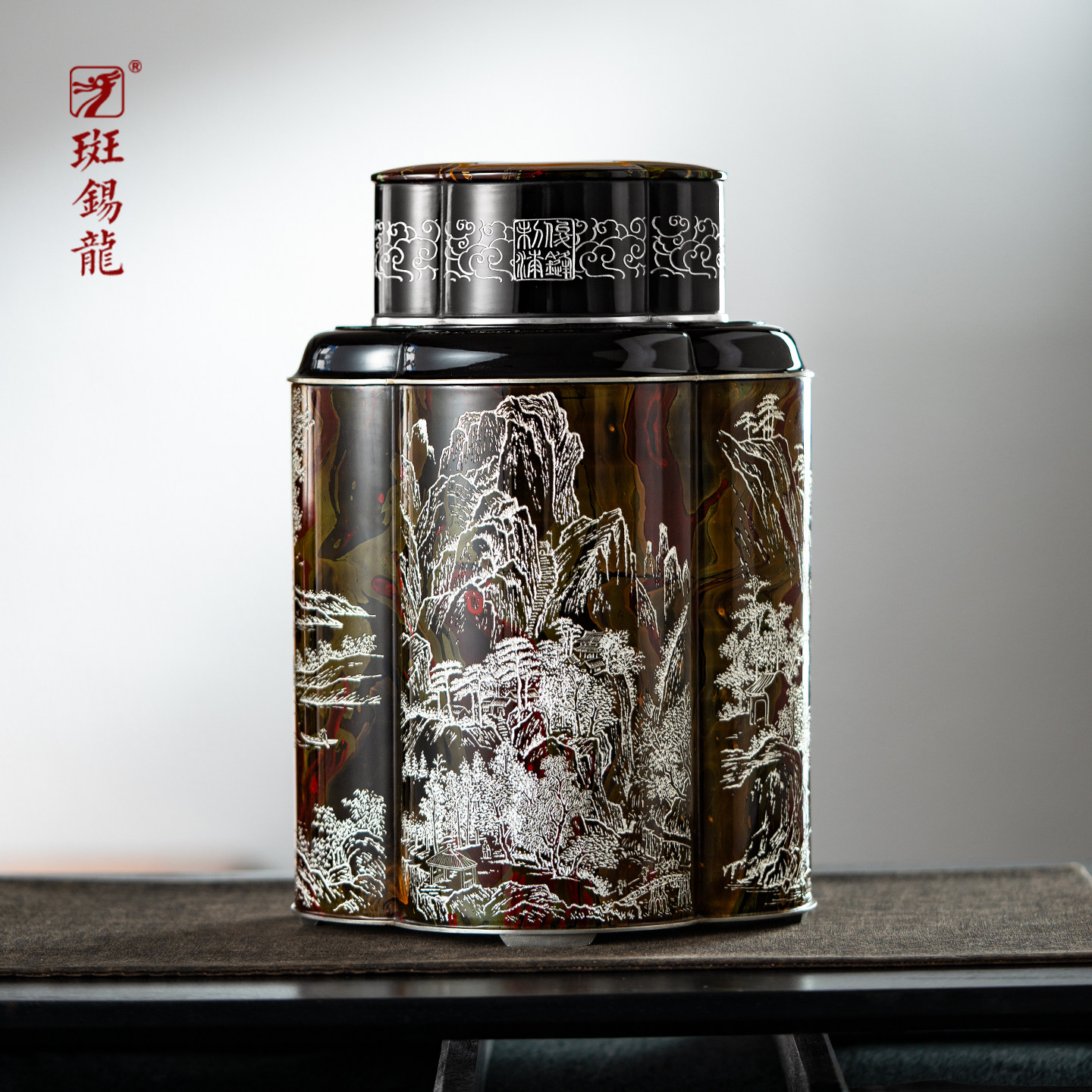 徐云勇大师作品荦峃茶仓大漆锡罐