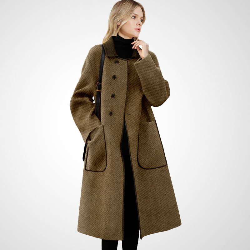 轻奢复古高级感呢子大衣女冬装2025年新款洋气法式中长款毛呢外套