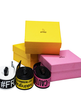 fr2腰带玫红色新款日潮街头字母百搭编织潮牌皮带帆布男女通用