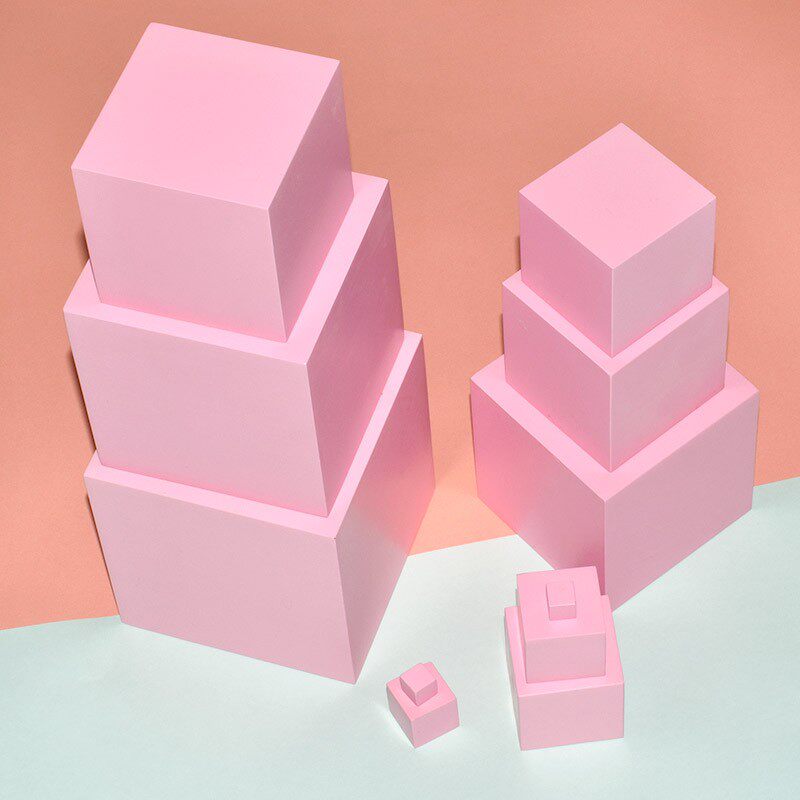 蒙台蒙特梭利教具早教感官益智玩专业版教学家庭装粉红塔蒙氏教具