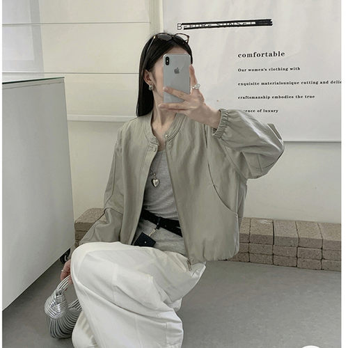 宽松时尚韩系短款洋气皮衣外套女