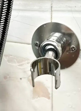 实心淋浴莲蓬头花洒手持墙座架喷头配件304不锈钢底座夹座固定座