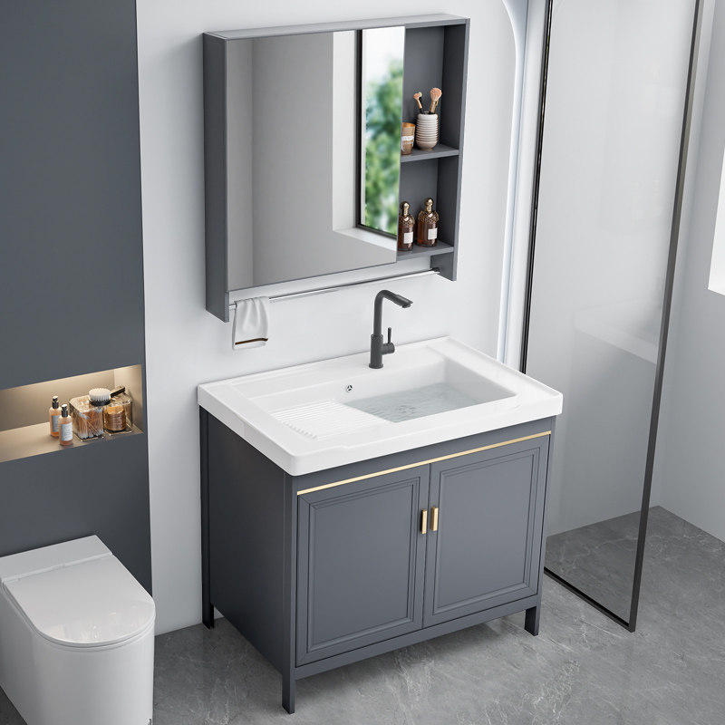 一体洗衣机台盆简洁浴室柜组合家用洗衣机洗漱台可户外阳台洗衣盆