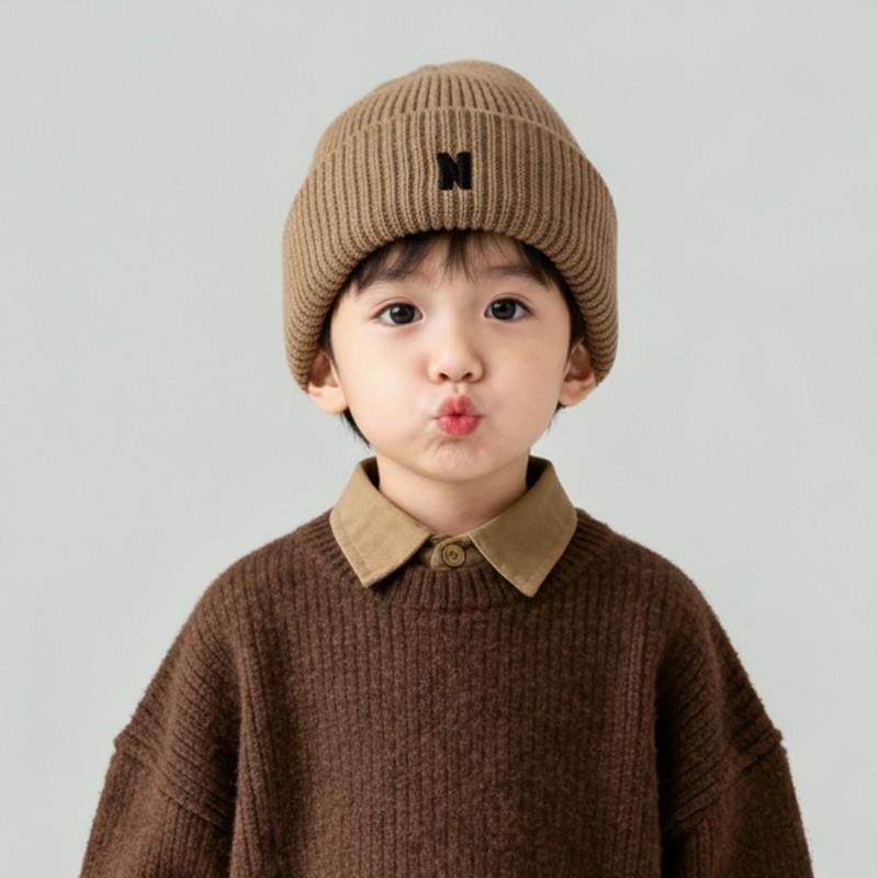 儿童帽子毛线帽秋冬季宝宝针织帽保暖男童女童套头帽简约百搭字母,童装/婴儿装/亲子装,帽子,淘宝优惠券,粉丝福利购,淘宝优惠卷