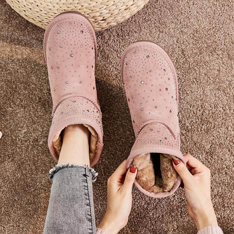 采购产品内高加厚女保暖雪地靴2025冬季新款长毛绒短管厚底乐福鞋,女鞋,时尚雪地靴,淘宝优惠券,粉丝福利购,淘宝优惠卷