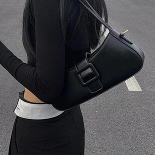 斜挎女包轻奢品牌2024黑色高级感法式 小众设计包包女士新款 腋下包
