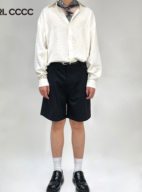 CTRL CCCC拉链短裤男款夏季高端五分裤西裤男夏外穿休闲