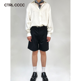 CTRL CCCC拉链短裤男款夏季高端五分裤西裤男夏外穿休闲