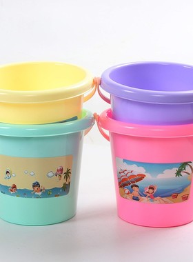 儿童沙滩玩具 塑料小水桶钓鱼桶幼儿园 玩沙玩具 沙池小桶as03