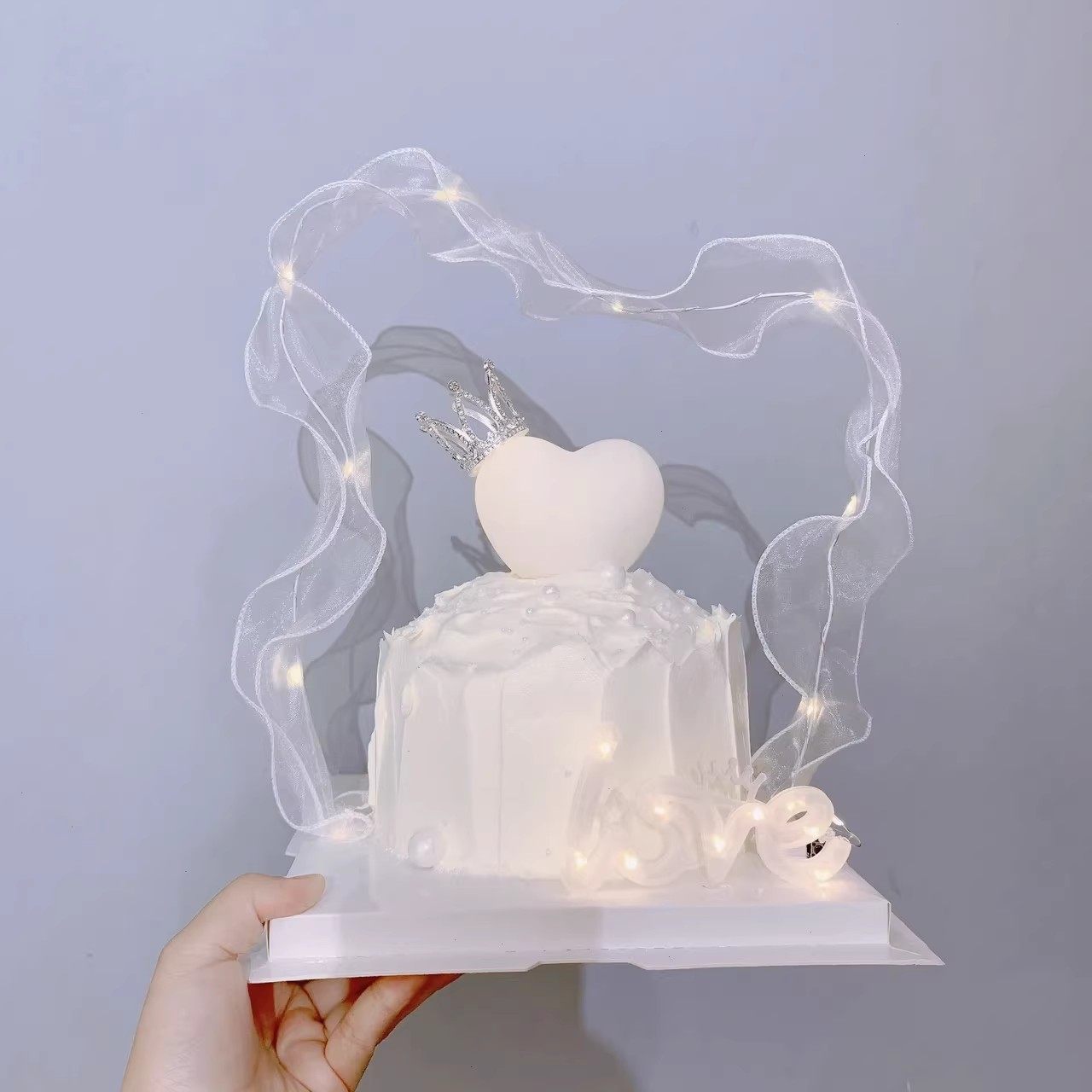 情人节LED可爱桃心小夜灯透明网纱公主风爱心皇冠生日蛋糕装饰,节庆用品/礼品,节日装扮用品,淘宝优惠券,粉丝福利购,淘宝优惠卷