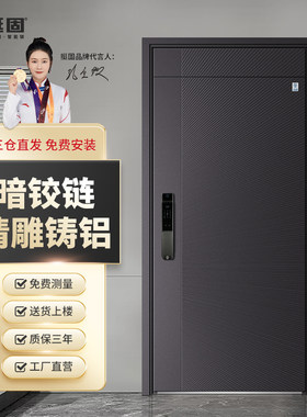 挺固精雕铸铝门进户防盗门家用别墅大门入户门子母门大气庭院门