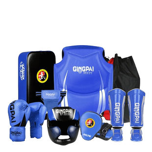 儿童散打护具全套成人泰拳拳击训练护头护腿护胸搏击护具男女格斗