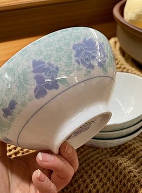 陶瓷碗怀旧复古六英寸碗老式家用复古陶瓷店用粥碗面碗饭碗扣肉碗