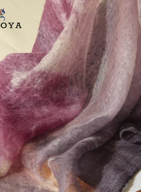 SHAOYA羊绒披肩外搭轻薄围巾春秋新款手绘油画夏季丝巾方巾礼物