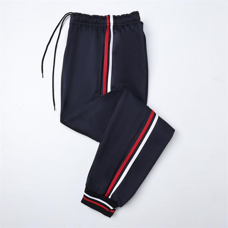 藏蓝色校服裤子束脚加绒加厚长裤