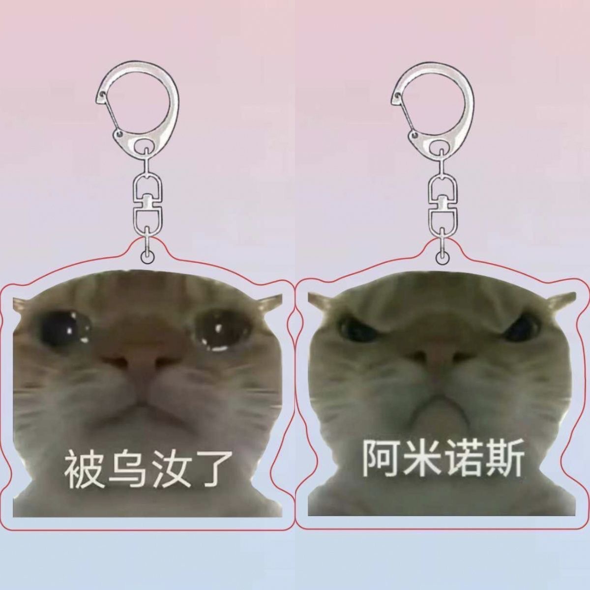 ppd歪嘴奇葩小猫搞怪沙雕书包挂件亚克力钥匙扣装饰生日礼物卡片