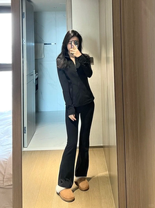 露露lulu Groove喇叭裤女裸感瑜伽裤高腰提臀显瘦休闲运动长裤子
