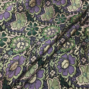 进口高档立体织花时装提花布料艺术织锦缎连衣裙礼服服装色织面料