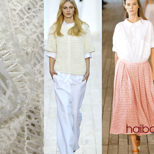 进口本白色镂空亮片条纹羊毛马海毛编织蓬松围巾毛衣面料服装布料